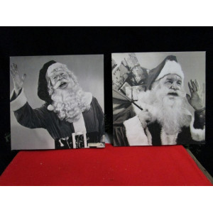 Leuke canvas zwart/wit fotoprint van Santa, 30x30cm. 2 stuks 