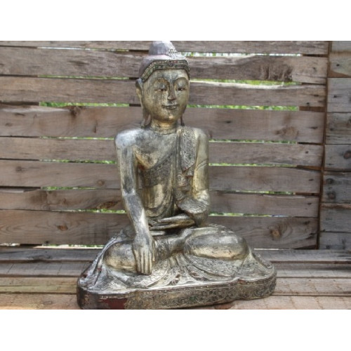 Grootte houten Buddha 55 breed 70 hoog