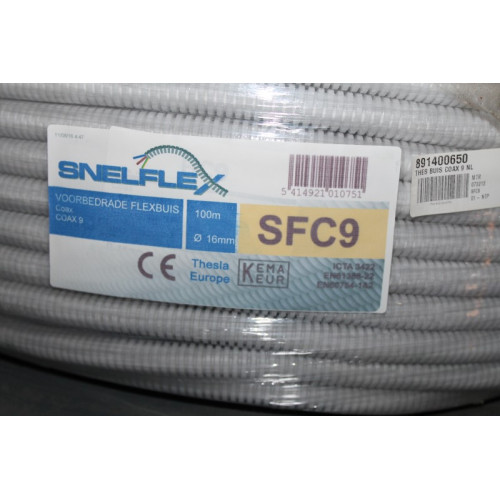 Voorbedrade Flexbuis 100M 16 MM Coax Kabel
