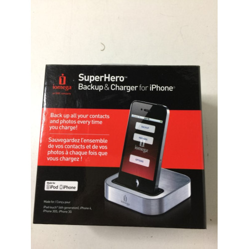 Superhero backup & charger for iphone, merk iomega.