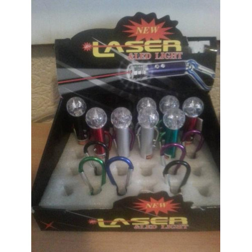 display met 8 Laser Led lampjes met karabijnhaak div functies