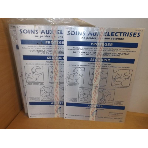 Aluminium instructieborden voor noodhulp bij elektrocutie (7x)