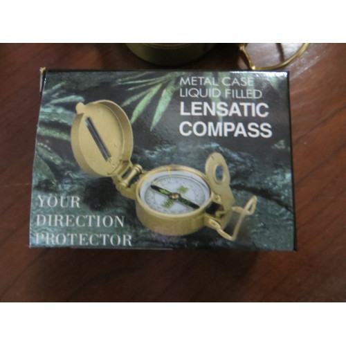 Kompas in metaal koperkleurig 1 stuk, 