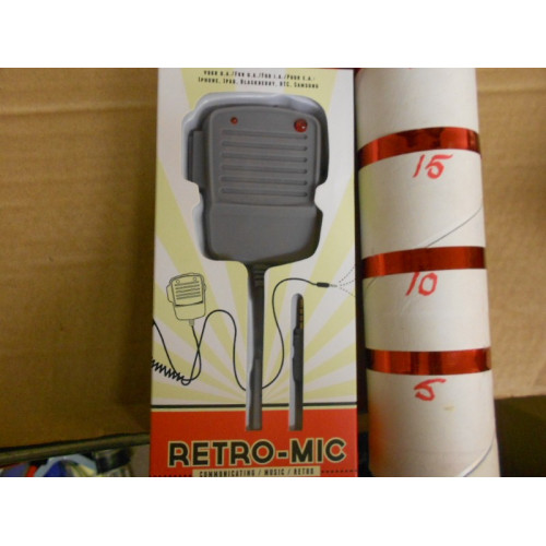1 retro microfoon/speaker, geschikt voor pc en tel, grijs
