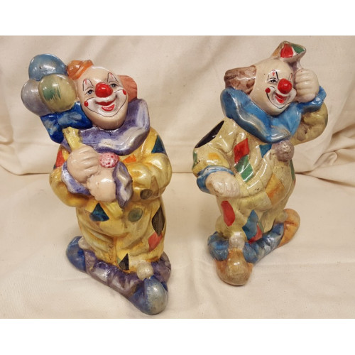 Clownsbeelden, set van 2 stuks