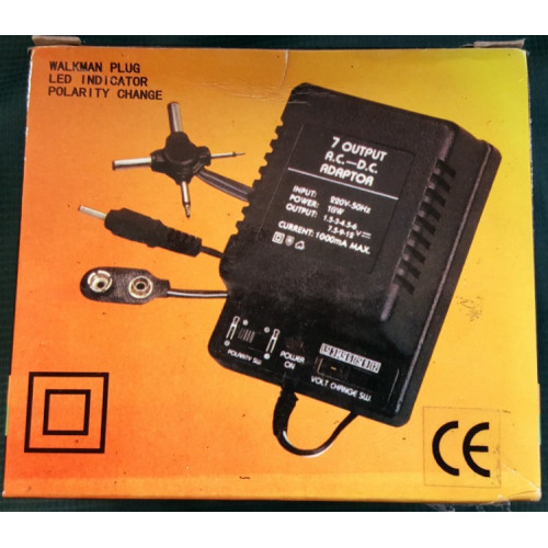 Adapter, universeel, 1,5-12 volt, 1000mA, 18 watt