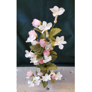 Zijde bloemen, steektak roosjes lengte 45 cm, 10 stuks