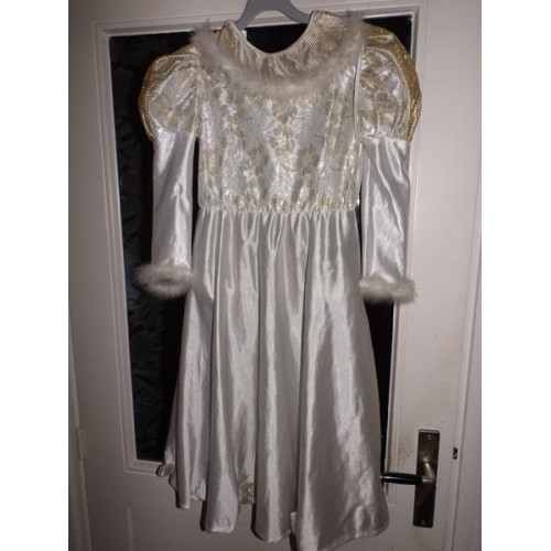 Prinses jurk wit/goud maat 128