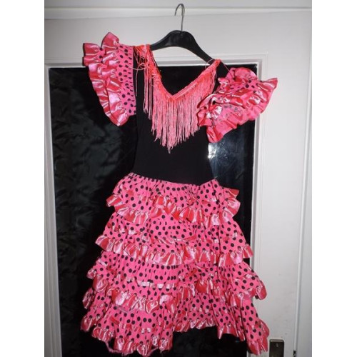 Roze flamengo jurk