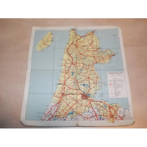 Vintage Ten Brink kaart Noord-Holland ca 1930