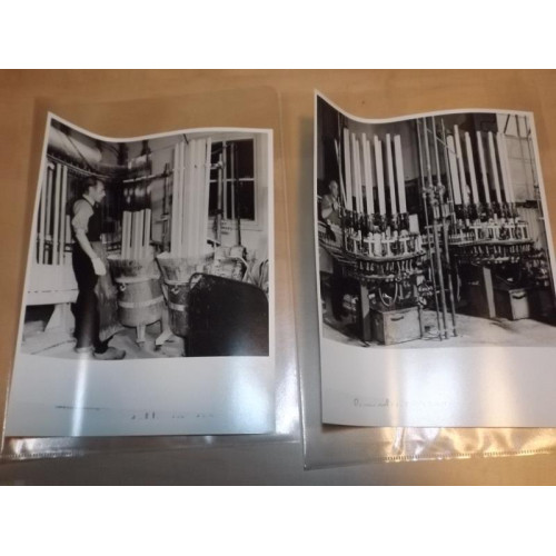 Vintage zwart-wit fotos Philips TL-buizen produktie jaren 70 (2x)