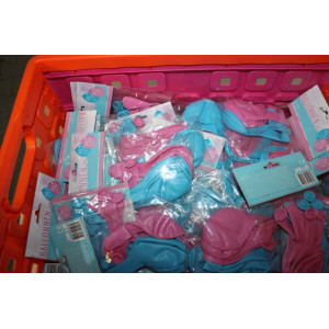 Ballonnen ca 60 verpakkingen a 8 stuks roze en blauw