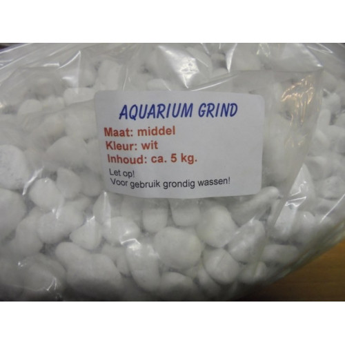 Aquarium grind wit 5 kg  grof