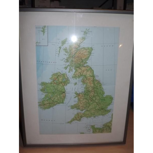 Landkaart Groot Brittanie 1961