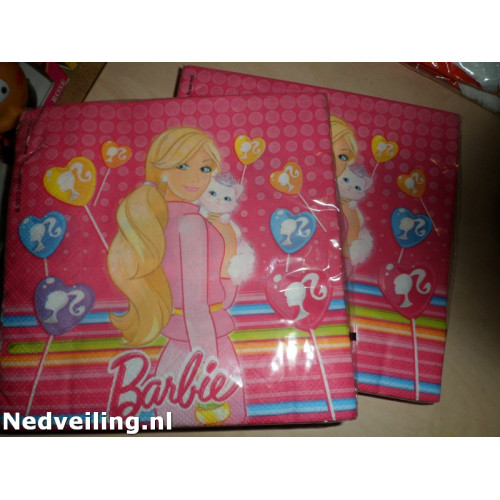 10 pakjes met 20 servetten Barbie 