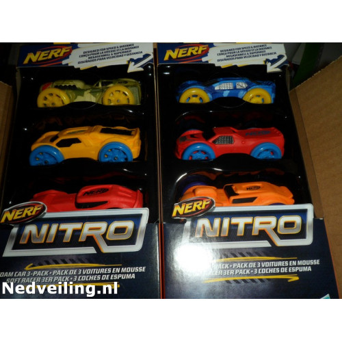 8x Nerf nitro Foamcar 3 pack 
