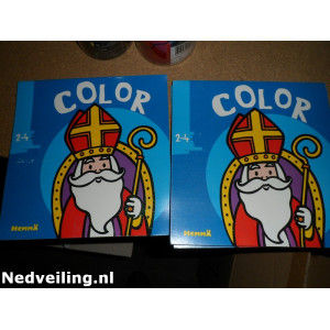 12x Sinterklaas kleurboek glitter
