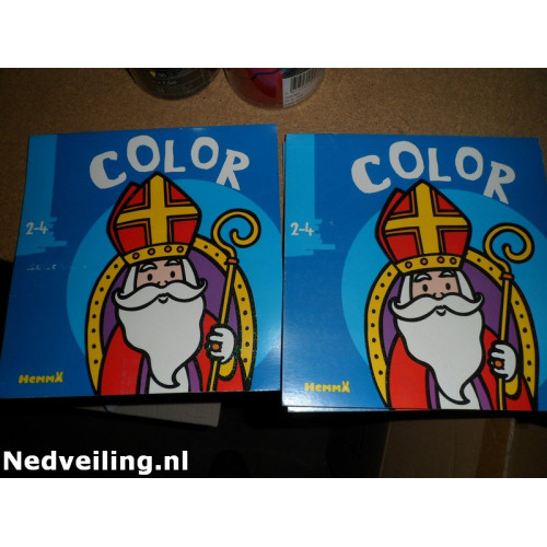 12x Sinterklaas kleurboek glitter