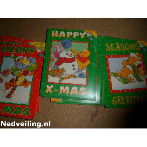 +/- 75 stuks kerst postkaart met stickers Disney