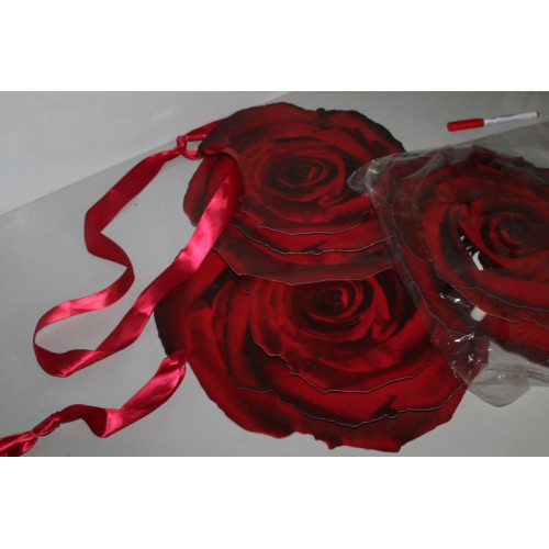 Decoratie roos met hanger 3 stuks