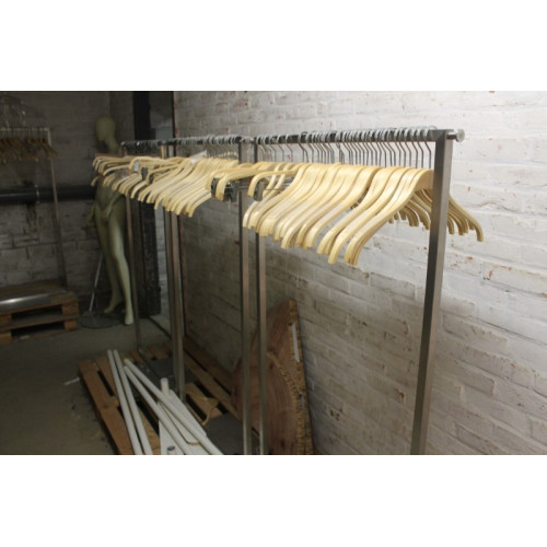 Rvs kledingrekken 3 stuks met hangers