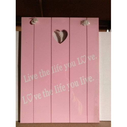 Decoratie bord Rose 26x35  Live the Love 1 stuks  vk 5