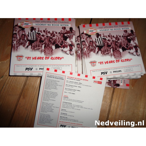 10x CD met het PSV Clublied vooruit nu rood witten