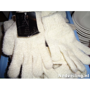 25 paar witte handschoenen 