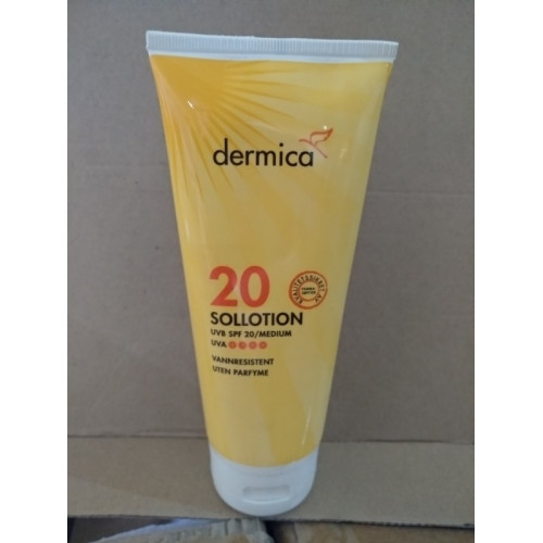 Dermica zonnecreme Factor 20     2000 stuks  VK 100