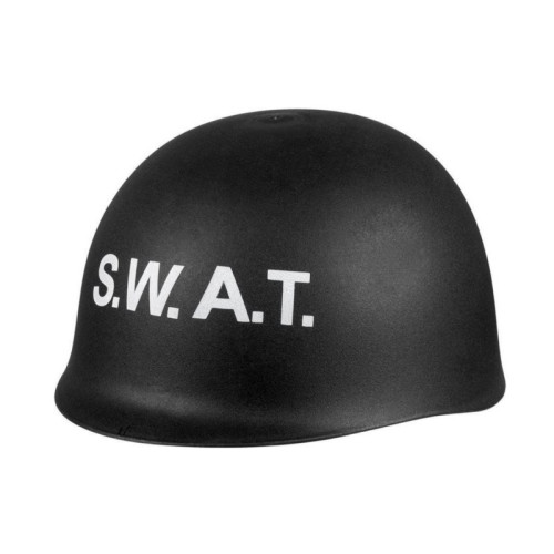 Zwarte SWAT helm voor volwassenen 4 stuks vk 36