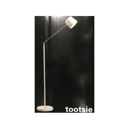 Staande vloerlamp - 132 cm - wit en chroom