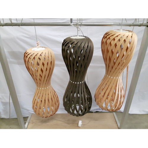 Lampen, Esprit, echt hout fineer, hoogte 75 cm, diameter 28 cm