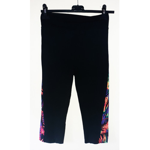 Capri legging zwart met kleurige inzet maat XL