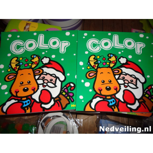 48x kleurboek glitter Kerst 