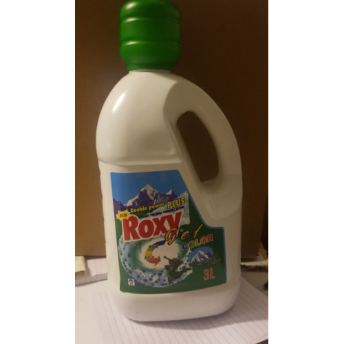 Roxy collor gel vloeibaar wasmiddel 3L met wasbol aantal 3 stuks.