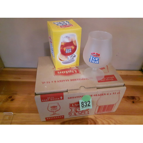 Glazen, Lipton Ice Tea, nieuw in doos, 1 doos; 6 stuks