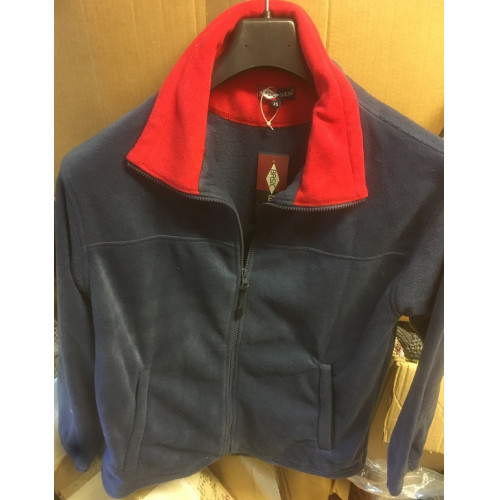 Fleece vest retour uit verkoop blauw rode kraag maat XS