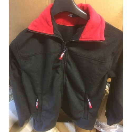 Fleece vest retour uit verkoop zwart rode kraag maat XS