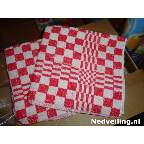 3x Keukenhanddoek rood 50x50cm