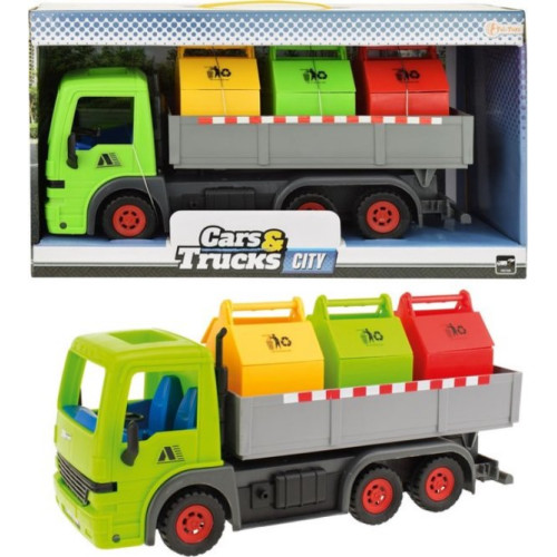 Frictie Vrachtwagen met 3 Containers Groen 33cm 1x