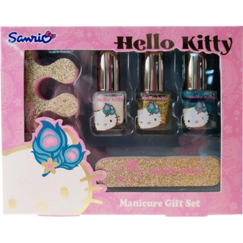 Hello Kitty Manicureset Gift Meisjes Foam Goud/roze 5-delig 1x
