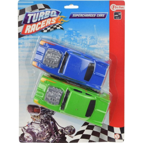 Toi-toys Turbo Racers Supercharged Cars 14,5cm 2-delig