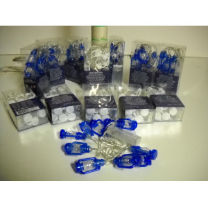 Led slingers witte en blauwe lantaarns 14 stuks op batterij, 160 cm