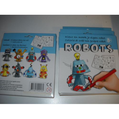 Maak en kleur de robots 6 pakjes a 8 stuks