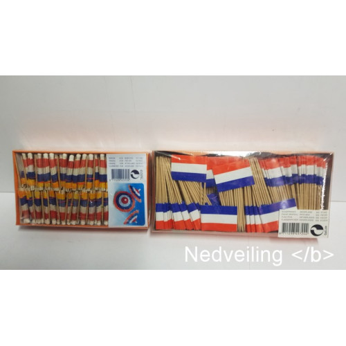 Coctail prikkers hollands vlag 5x 500 pcs parasol 5x150 pcs aantal 10 sets.