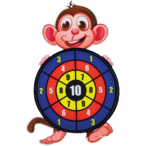 Toi-Toys - Dartbord klittenband - Aap incl. 3 ballen 28x44cm 1x