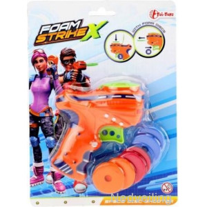 Toi-Toys Foam StrikeX pistool with foam discs Orange/green  2x