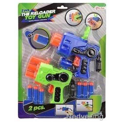Toi-toys Foam Pistool Met Foamkogels Blauw/groen 1x