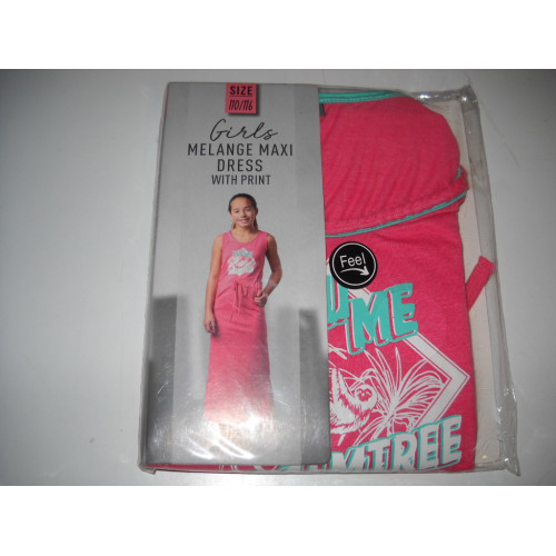 Lange jurk roze 110/116