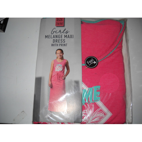 Lange jurk roze 134/140